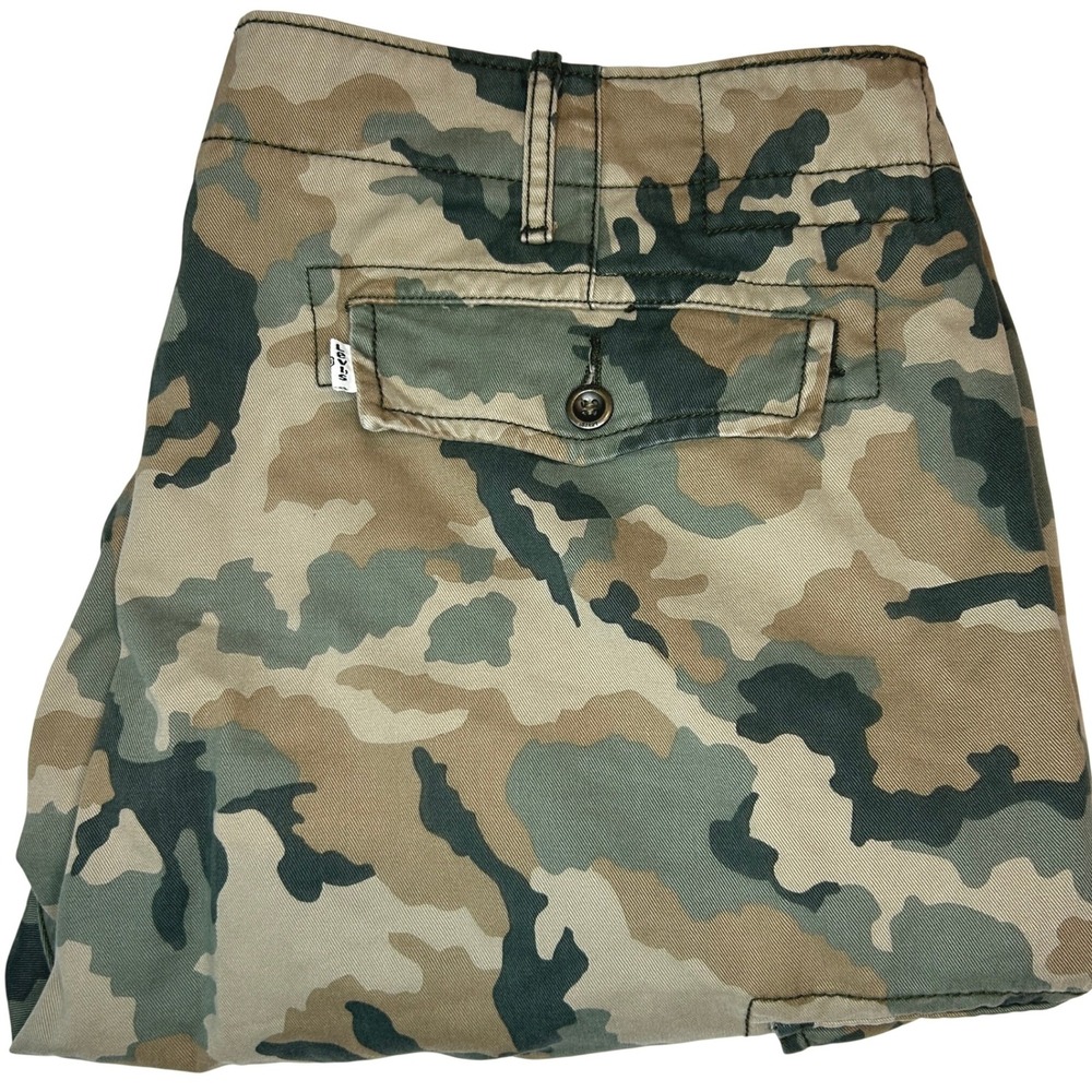 Levi's Cargo Shorts 42 Mens Green Camo Cotton Utility Relaxed Fit 12463-0001
